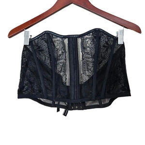 Victoria's Secret Women Lace Cropped Corset XL Black